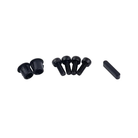 Mounting hardware for MGL Series Planetary Gearbox With 25 To 1 Gear Ratio and NEMA 17 Motor, showing screws and components.