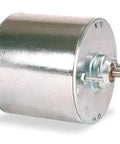 Plug And Play 12 Volt Dc Motor Featuring Permanent Magnet Build Reaching 2350 Rpm Output And A Rock Solid 1/35 Horsepower Rating For No Fuss Heavy Load Running On Shop Gear, close-up view of rugged silver cylindrical motor.