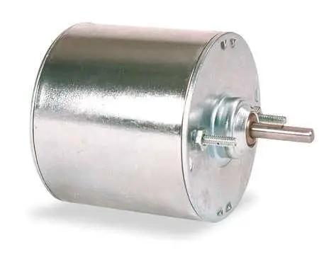 Plug And Play 12 Volt Dc Motor Featuring Permanent Magnet Build Reaching 2350 Rpm Output And A Rock Solid 1/35 Horsepower Rating For No Fuss Heavy Load Running On Shop Gear, silver cylindrical design.