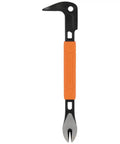 Heavy Duty Nail Puller With Integrated Dimpler And 10 Inch Cats Paw Pry Bar Carbon Steel Build Shock Absorbing Grip Corrosion Resistant Precision Claws For Minimal Surface Damage And Easy Nail Extraction, orange handle