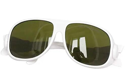 Game Changing Heavy Duty Ipl Safety Glasses And Laser Protection Goggles For Beauty Products Block Harmful Uv And Infrared Rays Up To 2000Nm With Od 4 Plus Filtration Slick Coated Lenses Rock Solid Frame Built Tough For Studio Pros. White frame with tinted lenses.