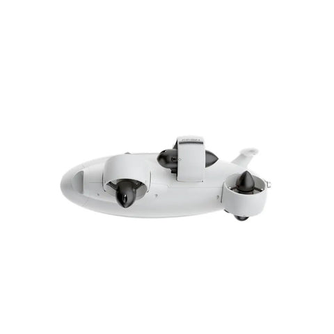 4K VR Underwater Drone With Robotic Arm Evo Standard viewed from the side showcasing propellers and sleek design for ocean exploration