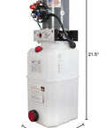 Front view of Single Acting 12V Hydraulic Pump With Remote Pendant, 15 Foot Cord, 6 Quart Reservoir, 3200 PSI A Port Relief and 1500 PSI B Port Relief
