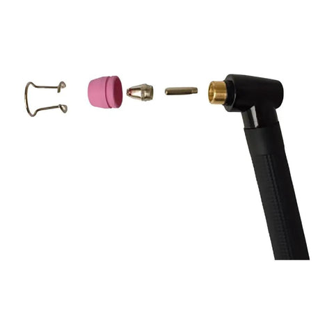 High Performance Plasma Cutting Torch Consumables For Ag-60 And Sg-55 With Ceramic Shield Cap Tip Nozzle Set components displayed