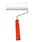 Slick Heavy Duty Foam Paint Roller With Ergonomic Grip Handle High Density Sponge For Top Shelf Smooth Wall Coverage No Sweat Diy Renovation Ace Home Painting Gear, 7 inch roller with red handle.