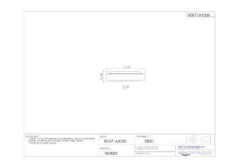 Technical drawing of Single Cone Tapered Roller Bearing 19150 Steel Straight Bore 1.5000 ID 0.6500 Width Industrial Grade