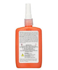 Back view of High Strength Removable Orange Threadlocker Liquid For Automobiles And Motors 36 Ml 3X Stronger Than Blue bottle with label