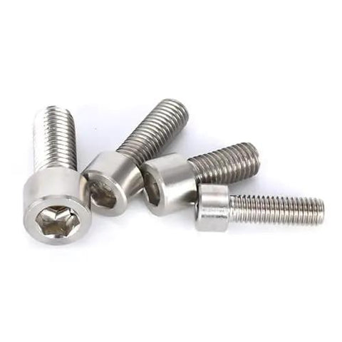 TC4 Titanium Cup Head Hex Socket Screws M24 Metric Industrial Hardware, showing four robust titanium screws with hex heads.