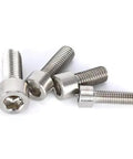 Shop Floor Ready TC4 Titanium Cup Head Hex Socket Screw M20 Metric Specification Drop Dead Accurate Heavy Duty Locking Fastener for Tough Mechanical Repair Projects - Close-up of screws.