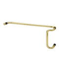 Brass 12 Inch By 33 Inch Back-To-Back Offset Push And Pull Glass Door Handle Set For Glass Mounted Installations With 1 Inch Tubing Works With Glass From Three Eighths To Three Quarters Inch Thick, brass glass door handle