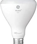 Reveal 6-Pack 65W Equivalent Dimmable R30 LED Light Bulb close-up, color-boosting warm white, ideal for recessed living room and kitchen lighting.