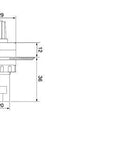 Technical drawing of 22mm Rotary Potentiometer LA42DWQ-22 10K Ohm B10K for Inverter and Variable Speed Drive Controllers with dimensions