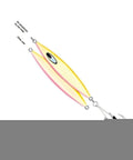 Glow Pink Japanese Slow Jigging Metal Jig for Saltwater Fishing with 4oz 110g Weight, 7/0 Assist Hooks, side view