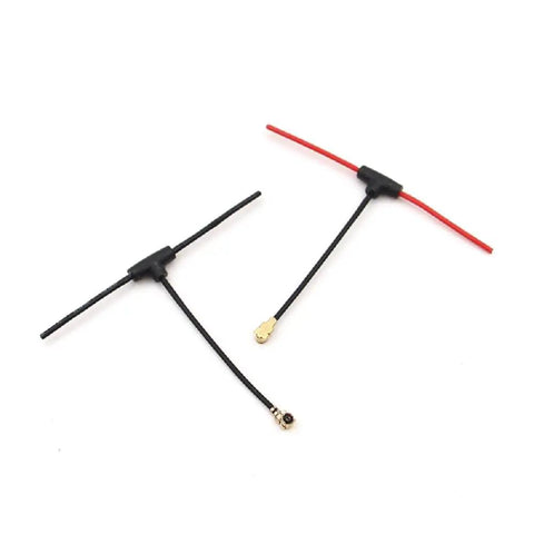 Dual ELRS 2.4GHz Mini T Antenna Pack IPX1 UFL 40mm 70mm Red, Ultra Lightweight 2.6g, 55mm Long, PC Plus ABS, for FPV Drones
