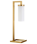 Tall Floor Lamp With Glass Milk Shade In Brass Finish, Stands At 67.75 Inches Tall, modern style, steel base, ambient lighting