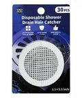 Heavy Duty Disposable Shower Drain Hair Catcher With Extra Tacky Waterproof Mesh To Completely Block Clogged Drains In Bathtubs Showers And Sinks Easy Peasy Peel Down Cover That Keeps Things Running Smooth, pack of 30, 3.5 x 3.5 inch