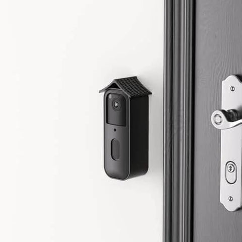 No Drill Doorbell Mount For Blink Video Doorbell 2Nd Gen Renter Friendly Tool Free Easy Installation Doorbell Not Included Black Security Mount For Apartments installed on a door