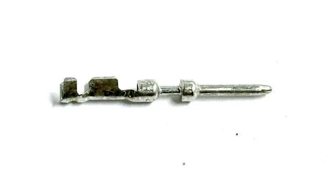 Ford Wedgelock Pin Type Terminals 20-18 Gauge 0.060 Inch Tin Plated Gold Tone Pack Of 25 For Ford Wiring Harnesses Auto Electrical Repair Durable Quick Connect Terminals, single terminal on white