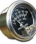 Industrial oil pressure gauge with 2-inch dial and swichgage sensor, ideal for machinery and farm equipment, ensuring accurate readings.