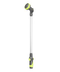 Garden Nozzle With 28 Inch Watering Wand, 3 Pattern Adjustable Sprays Jet Mist Shower, 180 Degree Rotating Head, ZillaGreen Finish