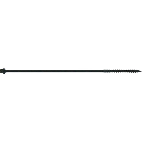 Badass Beefed Up Two Inch Timber Screws Heavy Duty Hex Head Landscaping Wood Fasteners Exterior Coated Heat Treated Steel Acq Compatible Fifty Count Box For Outdoor Building And Deck Repair, shown in black color and 2-inch length.