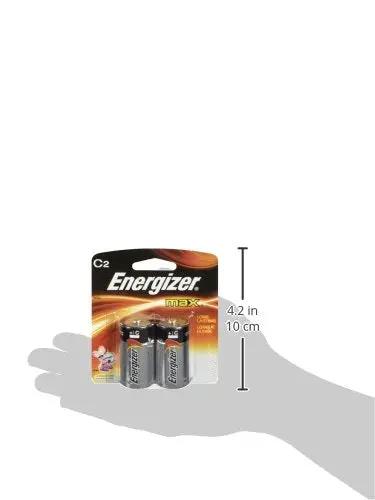 Heavy Duty Max C Alkaline Batteries Two Pack in hand, showcasing size and packaging for high drain devices.