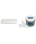Clear Stick-On Finger Pulls for Display Showcases and Glass Doors, Self-Adhesive Finger Handles, Transparent Door Pulls, and container