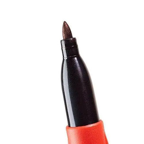 Close-up of the tip of Inkzall Fine Point Marker Black 4 Pack With Clog Resistant Tip For Dusty Wet And Oily Surfaces And A Built Tough Marker