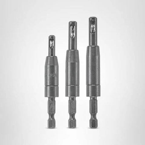 Bosch CC2430 1/4 in self-centering drill bit set, 3-piece.
