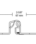 Diagram of One Quarter Inch Brass Semi Wrap Overlay Cabinet Door Hinge With Self Close Built Tough Brown Finish For Kitchen Cabinets.