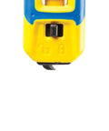 Close-up of yellow and blue 4-70 Cable Knife System for round cable stripping with 28mm and 35mm hooks, quick change system.