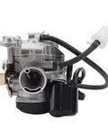 GY6 50Cc Carburetor Big Bore 18Mm for 139QMB 139QMA Taotao scooters front view showing intake and hose fittings