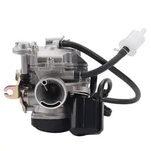 GY6 50Cc Carburetor Big Bore 18Mm for 139QMB 139QMA Taotao scooters front view showing intake and hose fittings