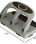 Deluxe 3 Hole Punch With Chip Drawer Heavy Duty Paper Punch Delivers Clean 45 Sheet Capacity Ergonomic Padded Handle Desk Workhorse Silver Navy
