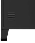 Close-up of anthracite finish on Built Tough Industrial Steel Book Cabinet with Shelves and Doors for home or office