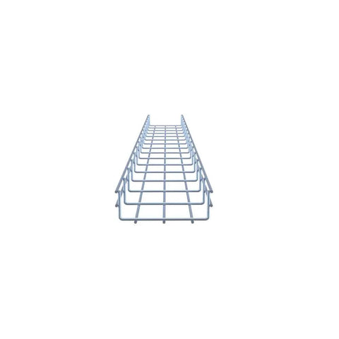 Front view of Versatile Wire Mesh Cable Tray 2 Pack Electro Zinc Plated Silver Steel Durable Budget Friendly Cable Organizer