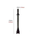 Five Piece Pneumatic Air Hammer Chisel Bit Set with 6.88 Inch Bits, 10mm Round Shank shown in side view with dimensions