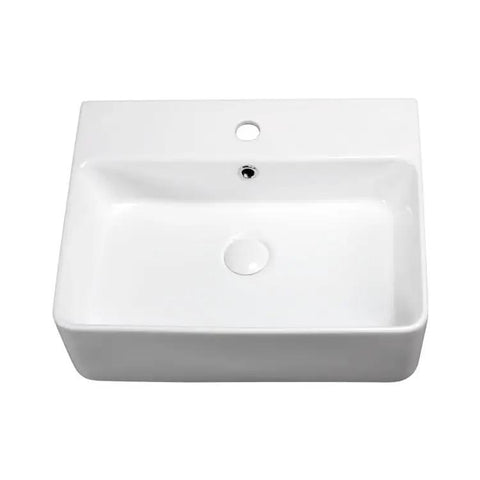 Top view of USZWBY Vessel Sinks Bathroom Vessel Sink Square Art Basin Ceramic Vessel Sink Hotel Countertop Basin.