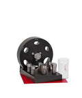 Round Disc Cutter Set With 13 Disc Sizes From One Quarter Inch To Three And Three Eighths Inches Yellow Handle Precision Hole Punch.