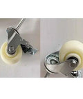 Heavy Duty M14 Swivel Casters With Slam Lock Brakes Pack Of 4 Built Like A Tank 4 Inch Nylon Wheels showing detail of caster with brake mechanism.