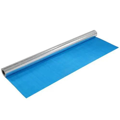 Built Like A Tank Textured Vapor Barrier For Crawlspace Encapsulation And Roof Insulation 1000 Square Feet on roll with blue surface.