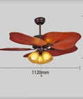 Modern Retro Ceiling Fan With Remote Control And Ambient Lighting For Indoor Outdoor Use In Apartments Living Rooms And Bedrooms, 1120mm wide, flush mount.