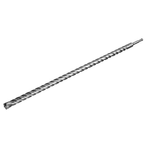 Rock Carbide SDS Plus Hammer Drill Bit, 3/4 Inch by 22 Inch by 24 Inch, elongated four-flute design, side view