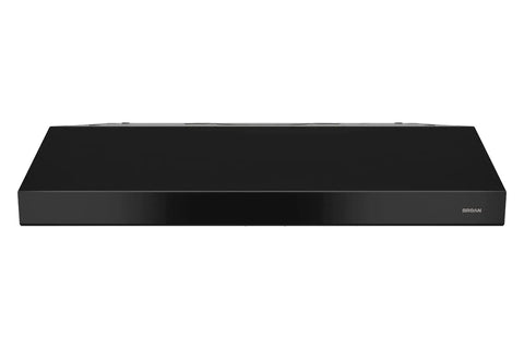 Glacier 30-Inch Under-Cabinet Range Hood With Integrated Light And Exhaust Fan, Black Finish, 300 CFM, Low Noise 5.0 Sones