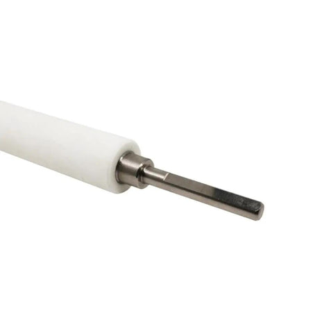 Close-up of Top Shelf Platen Roller Kit G41011M for Thermal Label Printers, featuring precision molded rubber roll and steel axle.