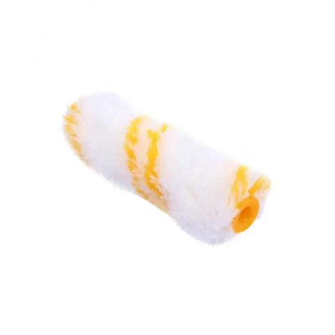 Slick 10 Piece Mini Paint Roller Covers Heavy Duty Acrylic Dripless Wall Wood Fabric Decorating Kit with absorbent white and yellow roller.