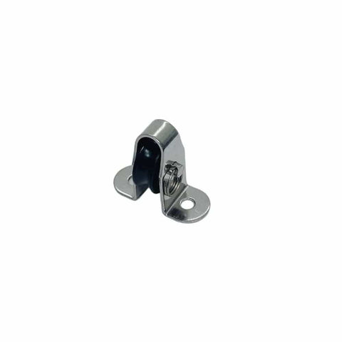 Marine Boat 1/4 Inch Surface Mount Pulley Block With Nylon Sheave And Stainless Steel T304, front view. Durable boat rigging hardware for deck or mast.