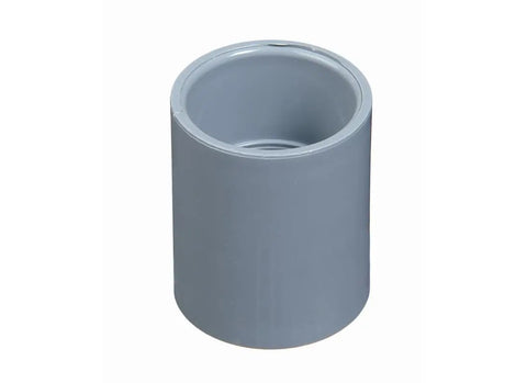 5 Pack 3/4 Inch PVC Couplings For Rigid Non Metal Conduit, DIY Friendly Socket Fittings, Easy Install, Solvent Cement Ready, Durable PVC Plumbing Hardware gray PVC coupling for 3/4 inch rigid conduit