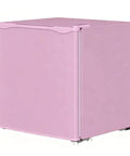 Pink Countertop Mini Freezer 1.1 Cubic Feet Compact Upright Quick Chill No Fuss Energy Saver Straight Up Quiet Operation Smooth Storage For Dorms Offices And Kitchen Counters, side view showcasing pink design.