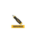 Pro Grade 3 Piece Wood Chisel Set With Tempered Carbon Steel Blades Lacquered For Rust Resistance and comfy grips for smooth cuts, showcasing ergonomic handle.